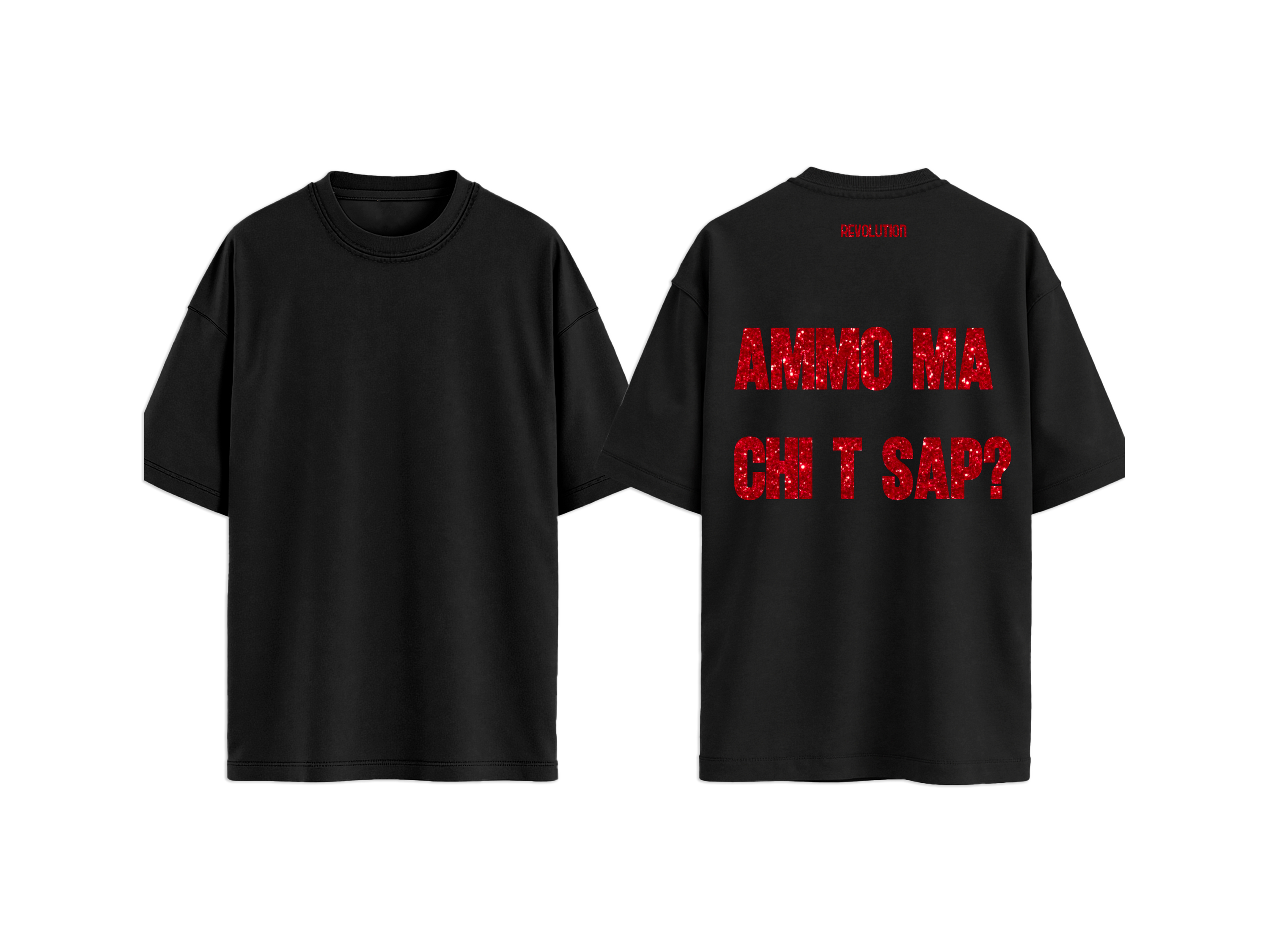T-SHIRT REGULAR AMMO MA CHI T SAP GLITTER ROSSO