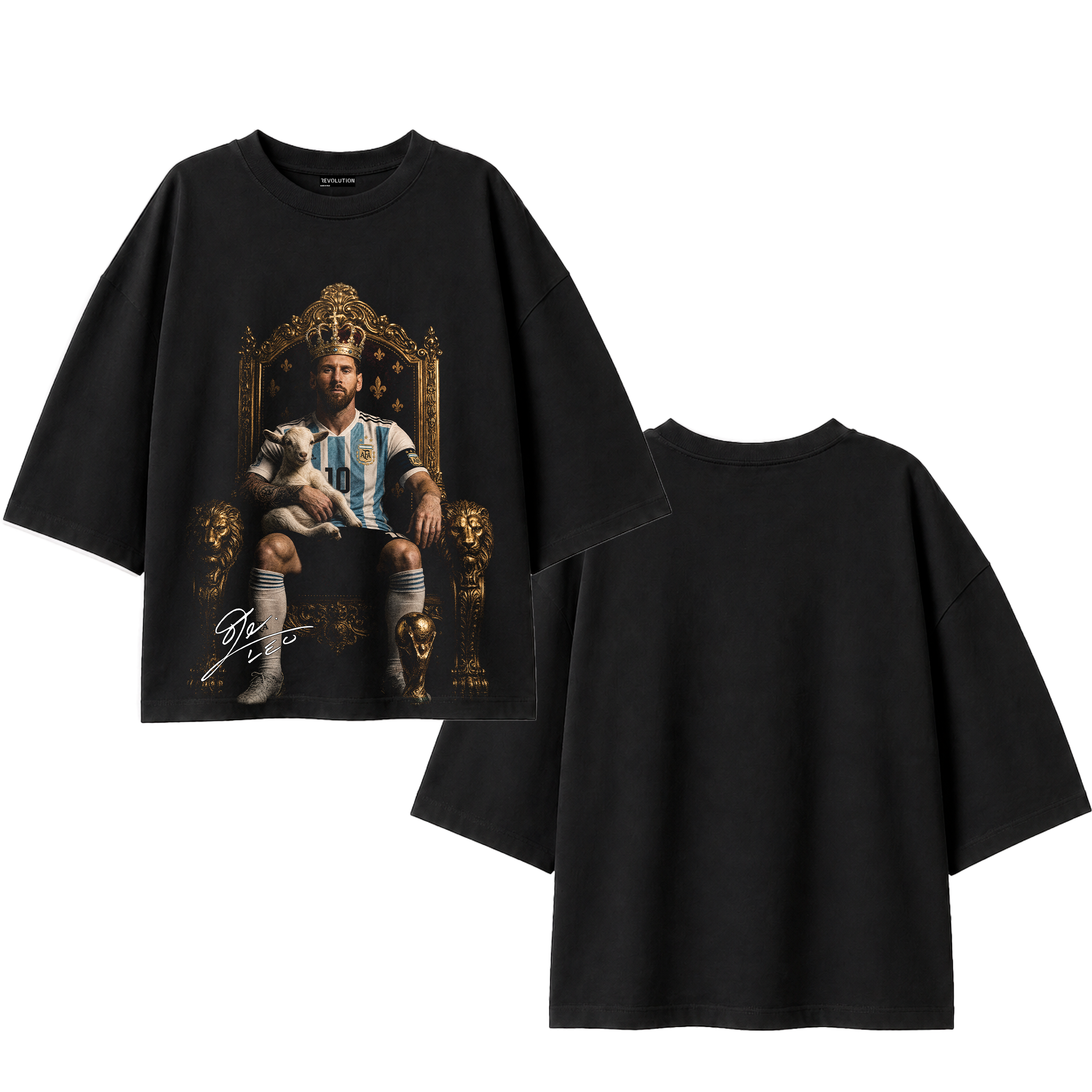 T-SHIRT SUPER OVER NERO MESSI RE&