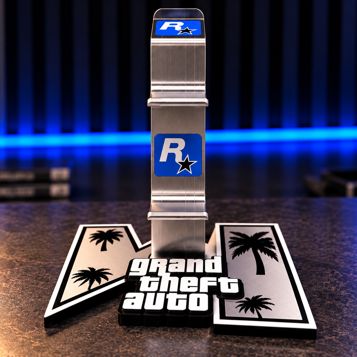 SUPPORTO GTA PAD E CUFFIE ARGENTO