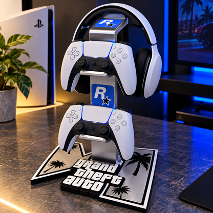 SUPPORTO GTA  PAD E CUFFIE ARGENTO