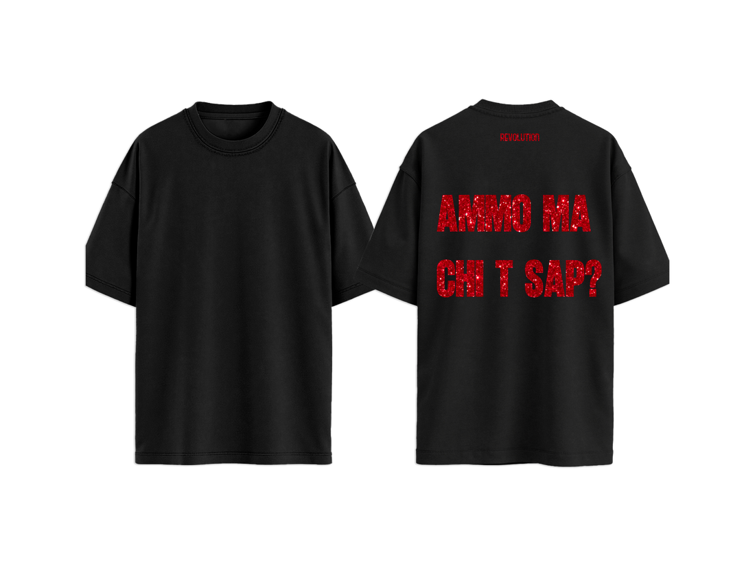 T-SHIRT REGULAR  AMMO MA CHI T SAP GLITTER ROSSO
