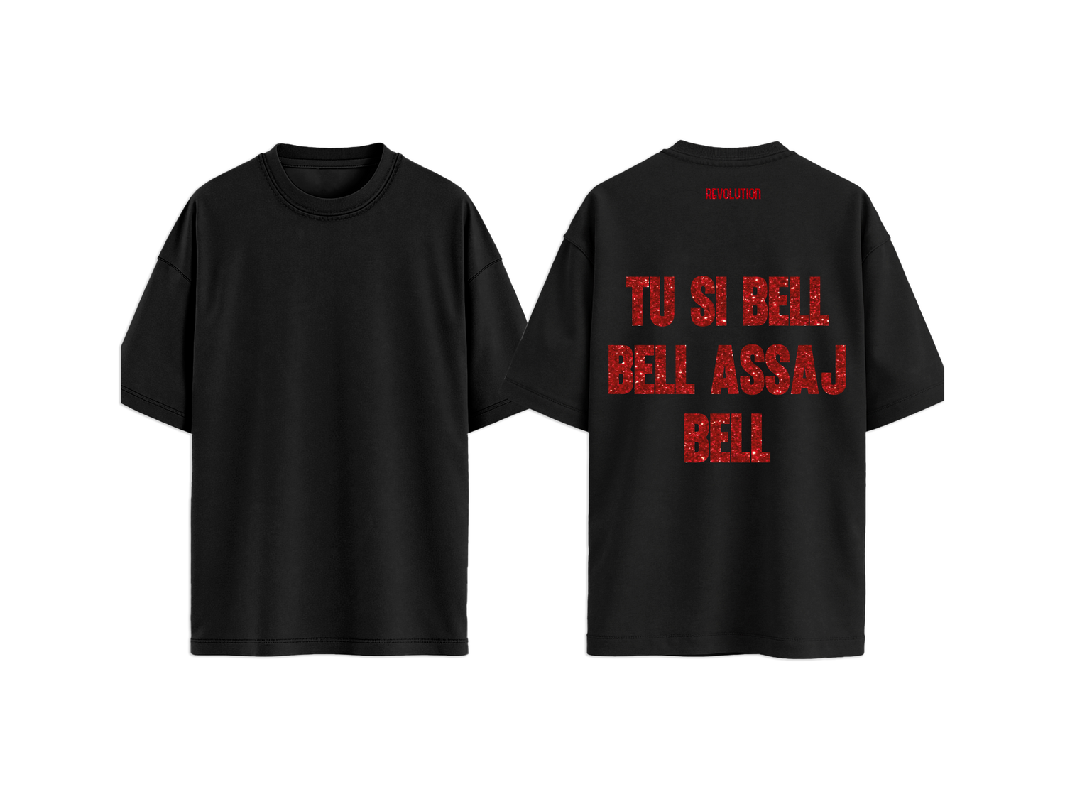 T-SHIRT REGULAR  TU SI BELL GLITTER ROSSO