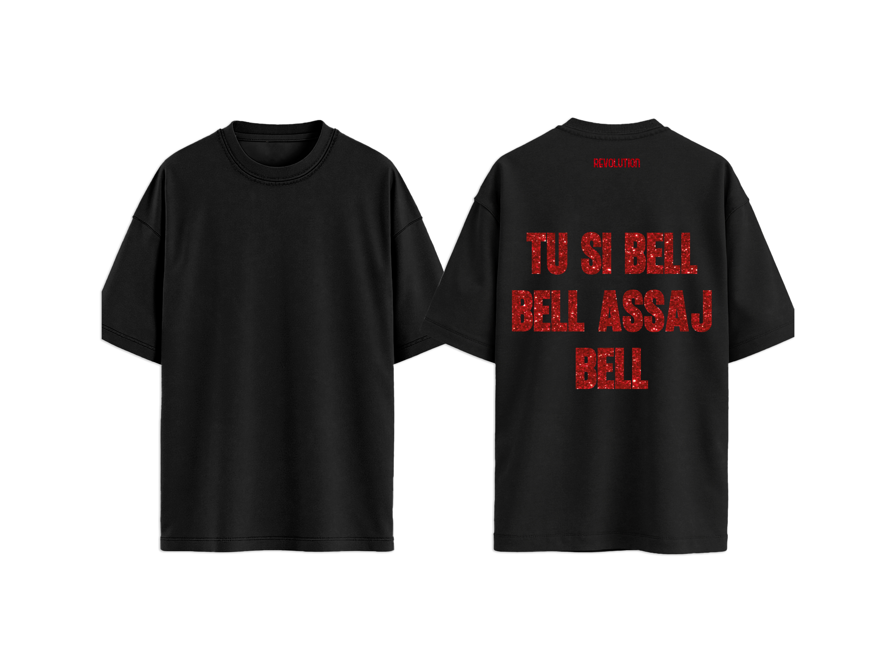 T-SHIRT REGULAR  TU SI BELL GLITTER ROSSO