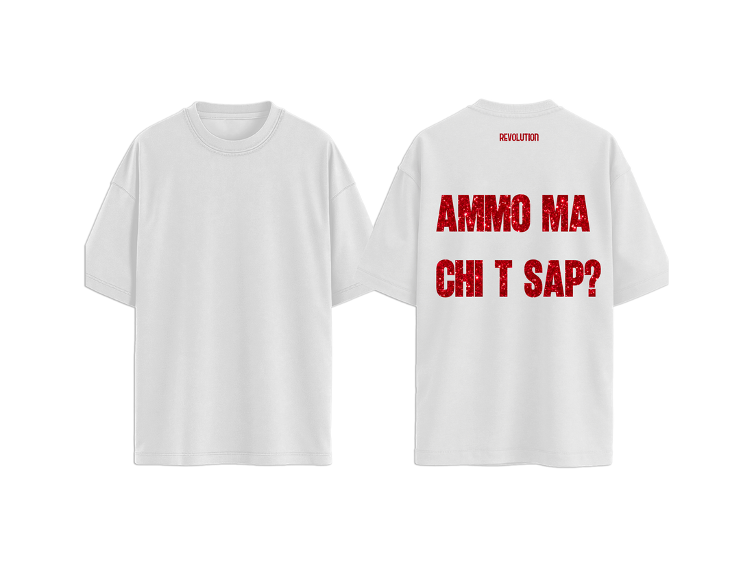 T-SHIRT REGULAR  AMMO MA CHI T SAP GLITTER ROSSO