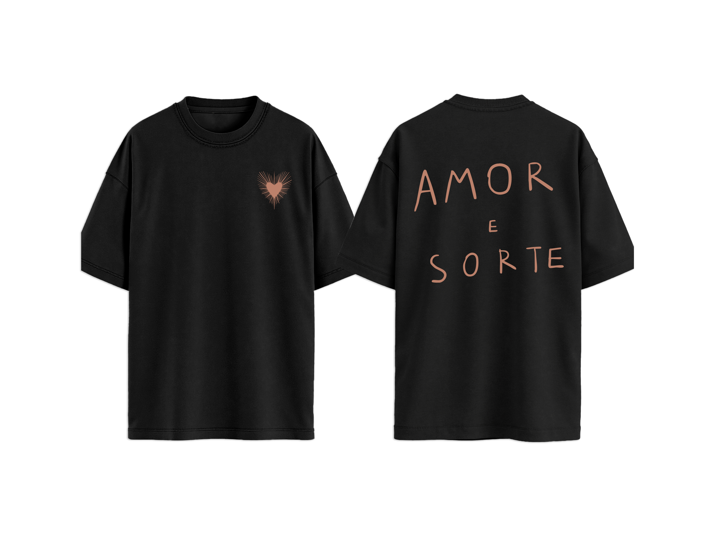 T-shirt  AMMOR E SORTE (gold)