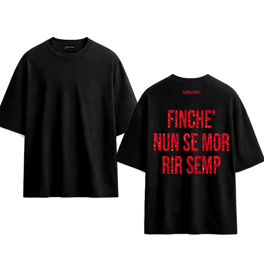 T-SHIRT REGULAR  FINCHE NUN SE MOR RIR SEMP GLITTER ROSSO