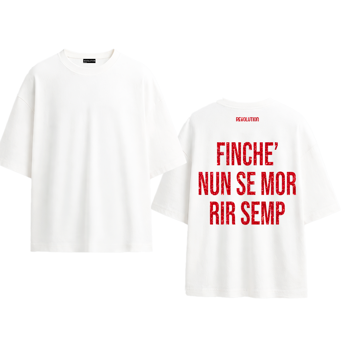 T-SHIRT REGULAR  FINCHE NUN SE MOR RIR SEMP GLITTER ROSSO