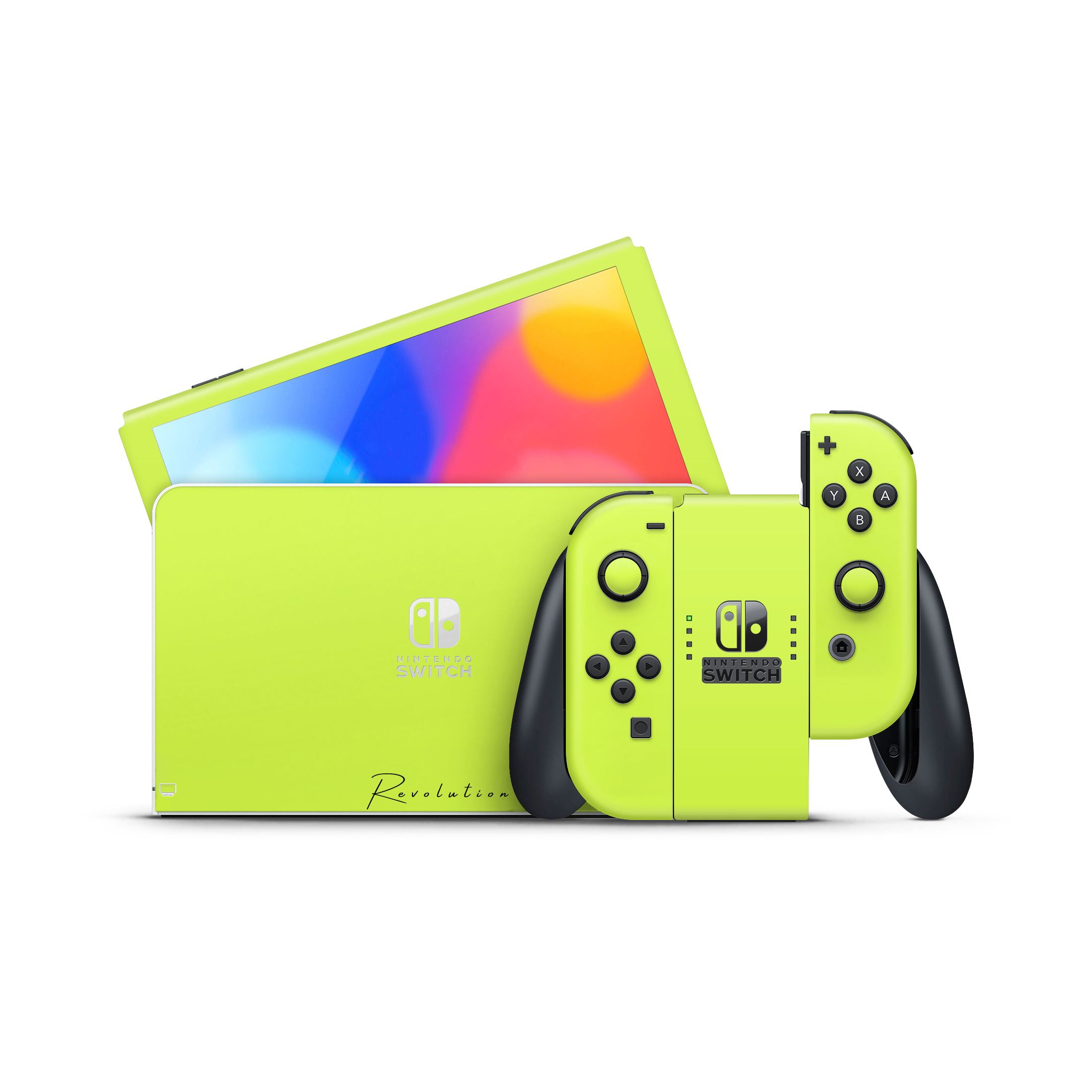 SKIN NINTENDO SWITCH OLED GIALLO FLUO