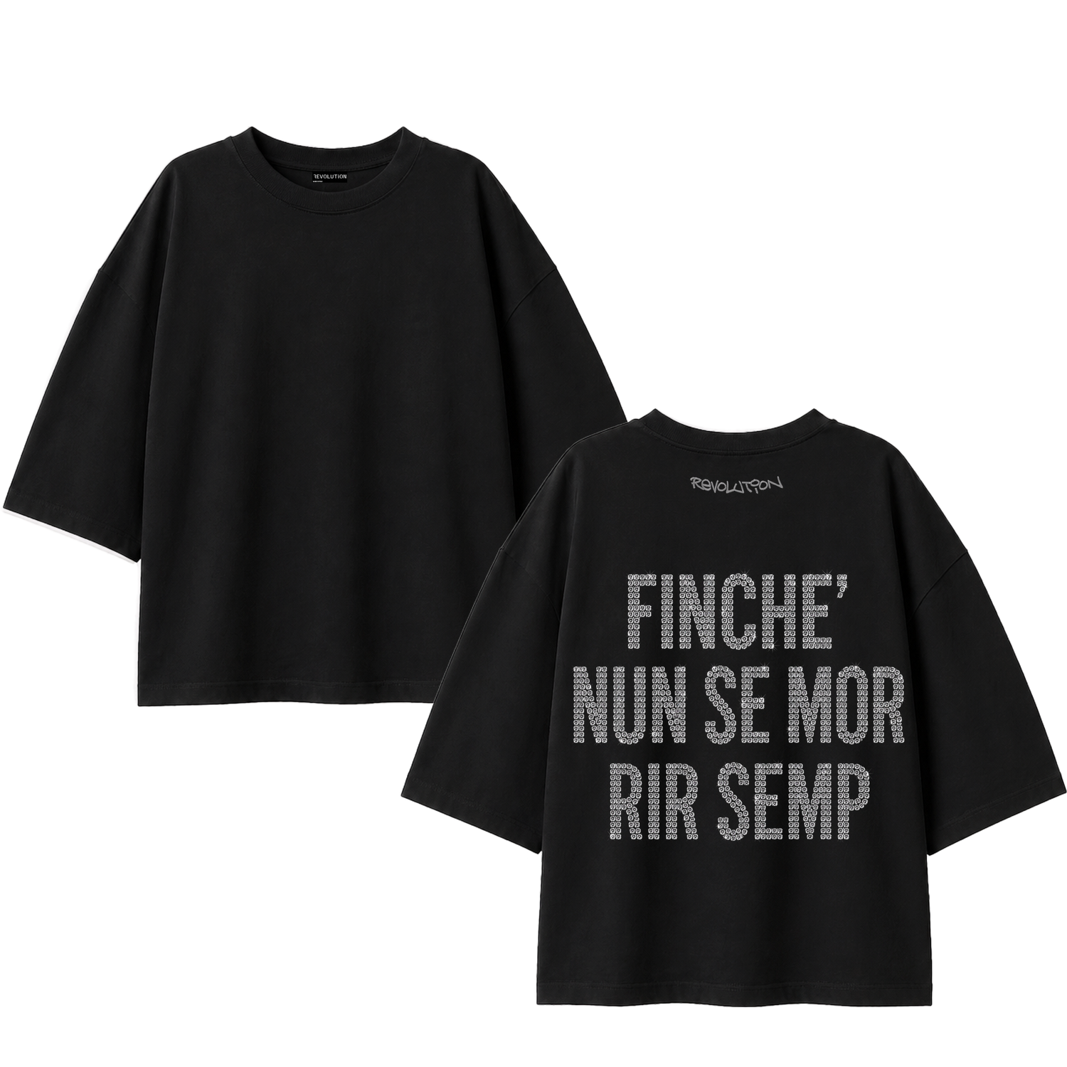 T-SHIRT SUPER OVER SIZE STRASS FINCHE&