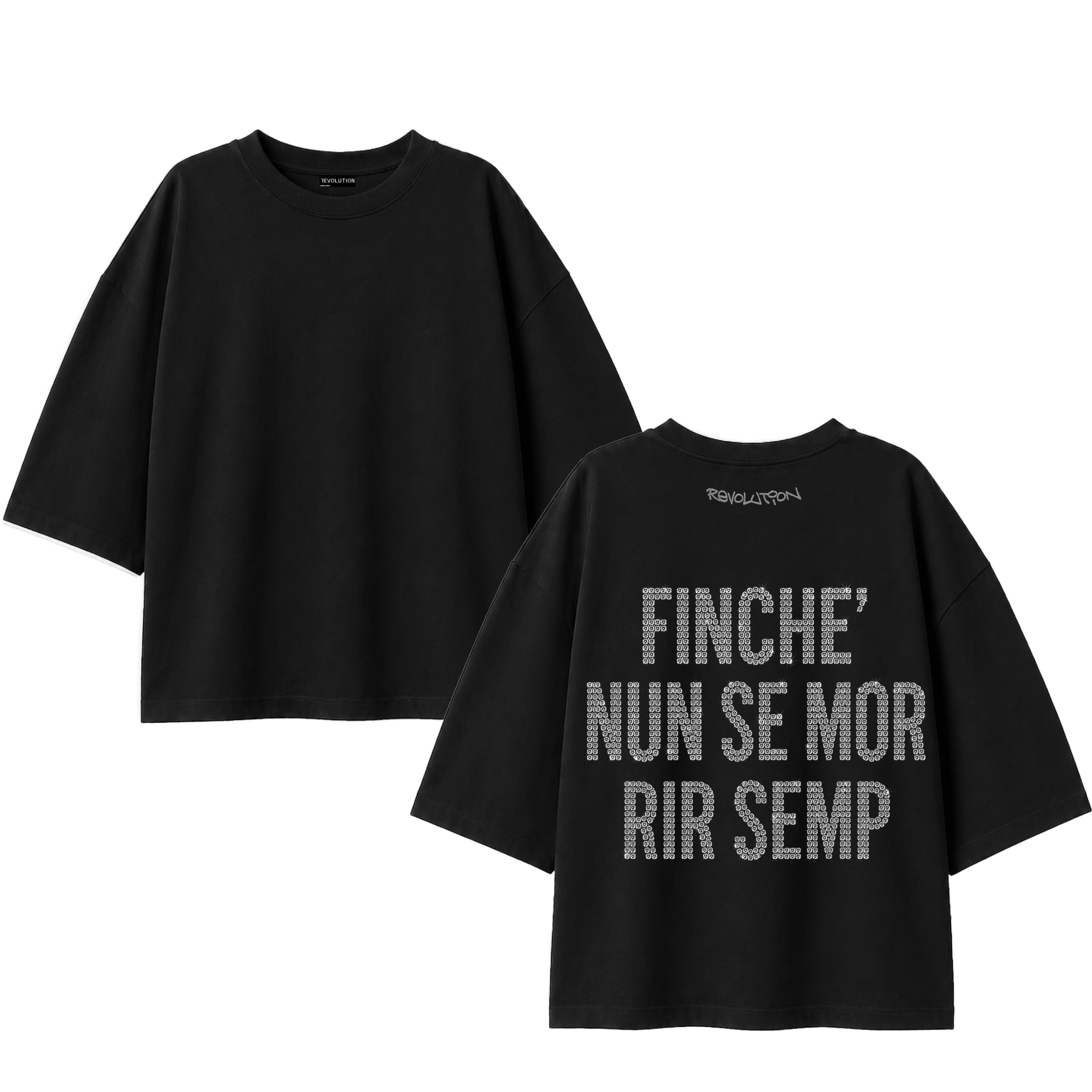 T-SHIRT SUPER OVER SIZE STRASS FINCHE&