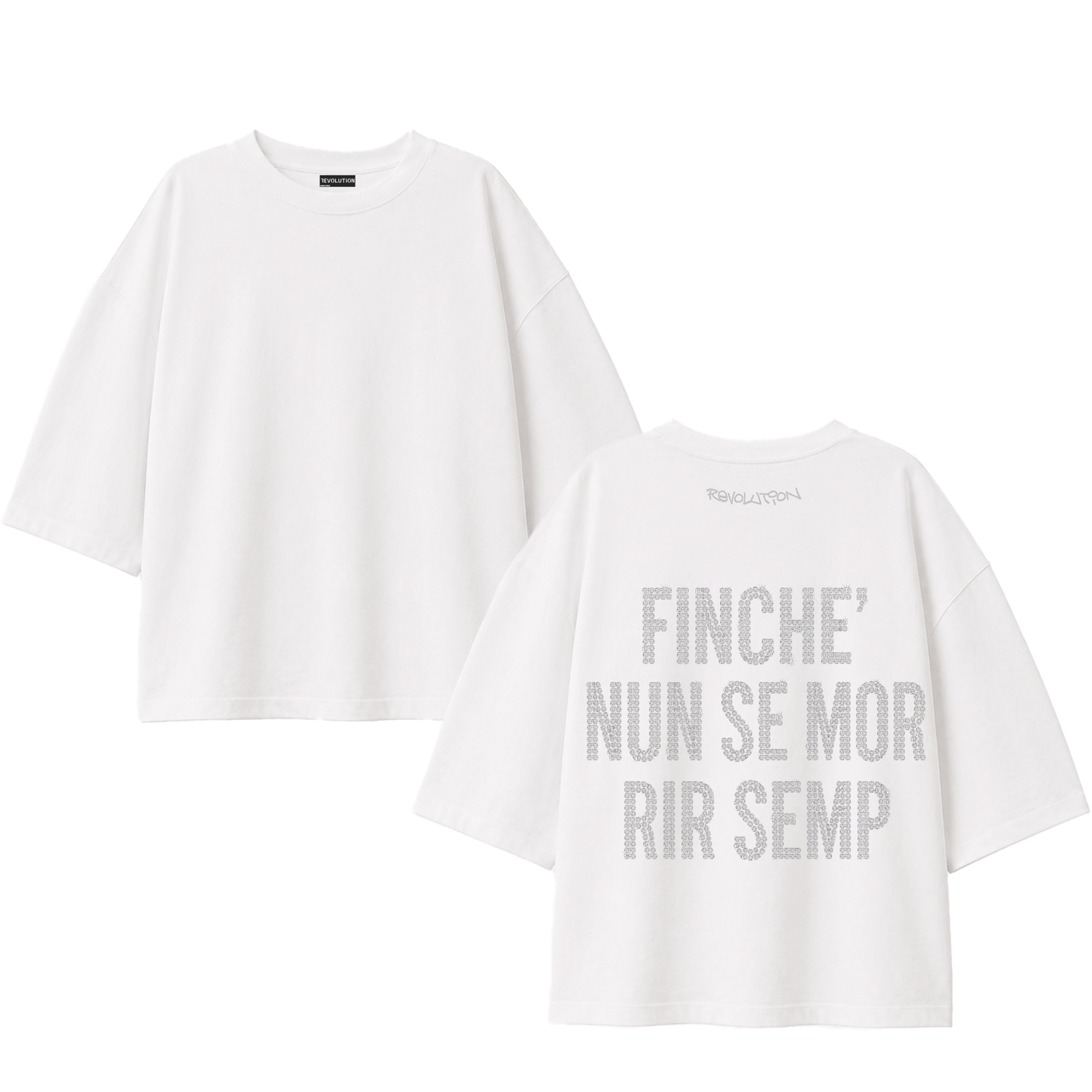 T-SHIRT SUPER OVER SIZE STRASS FINCHE&