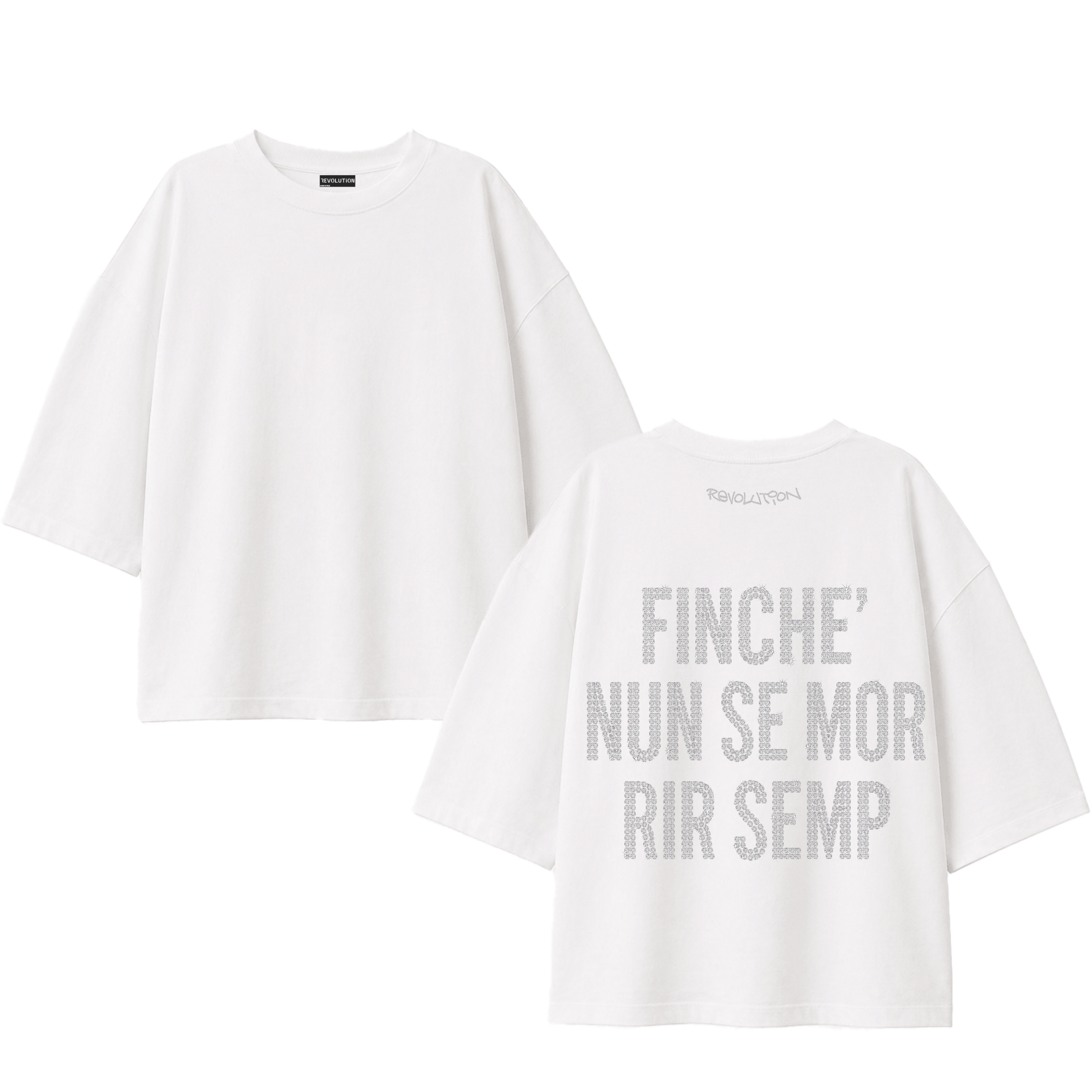 T-SHIRT SUPER OVER SIZE STRASS FINCHE&