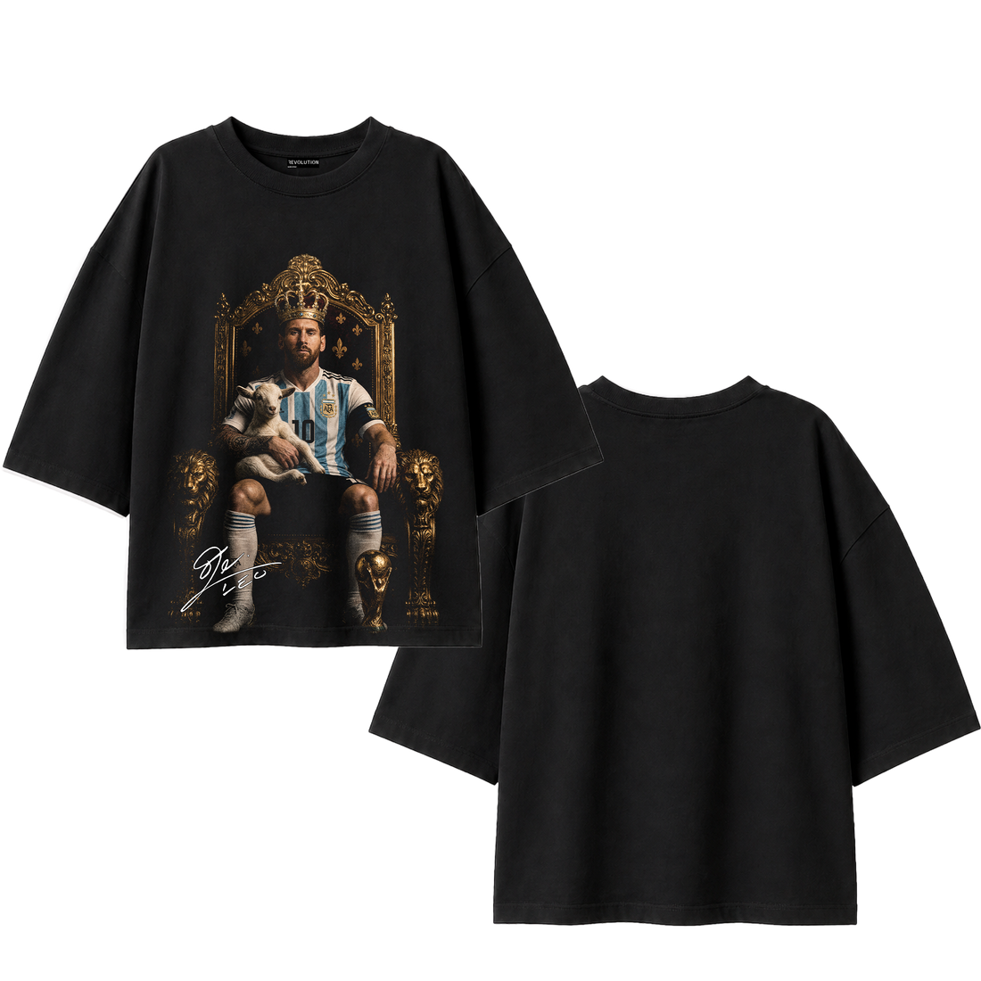T-SHIRT SUPER OVER NERO MESSI RE&