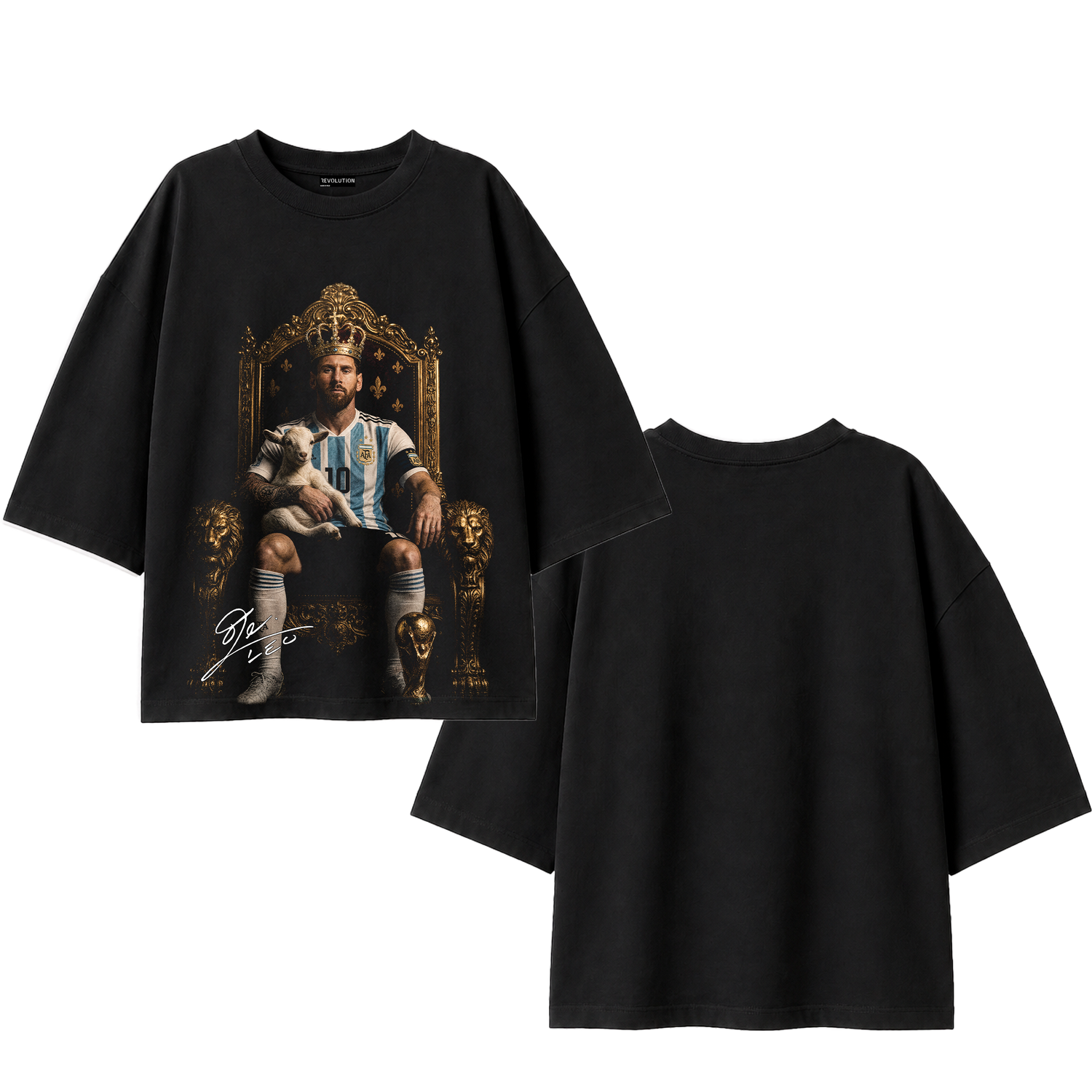 T-SHIRT SUPER OVER NERO MESSI RE&