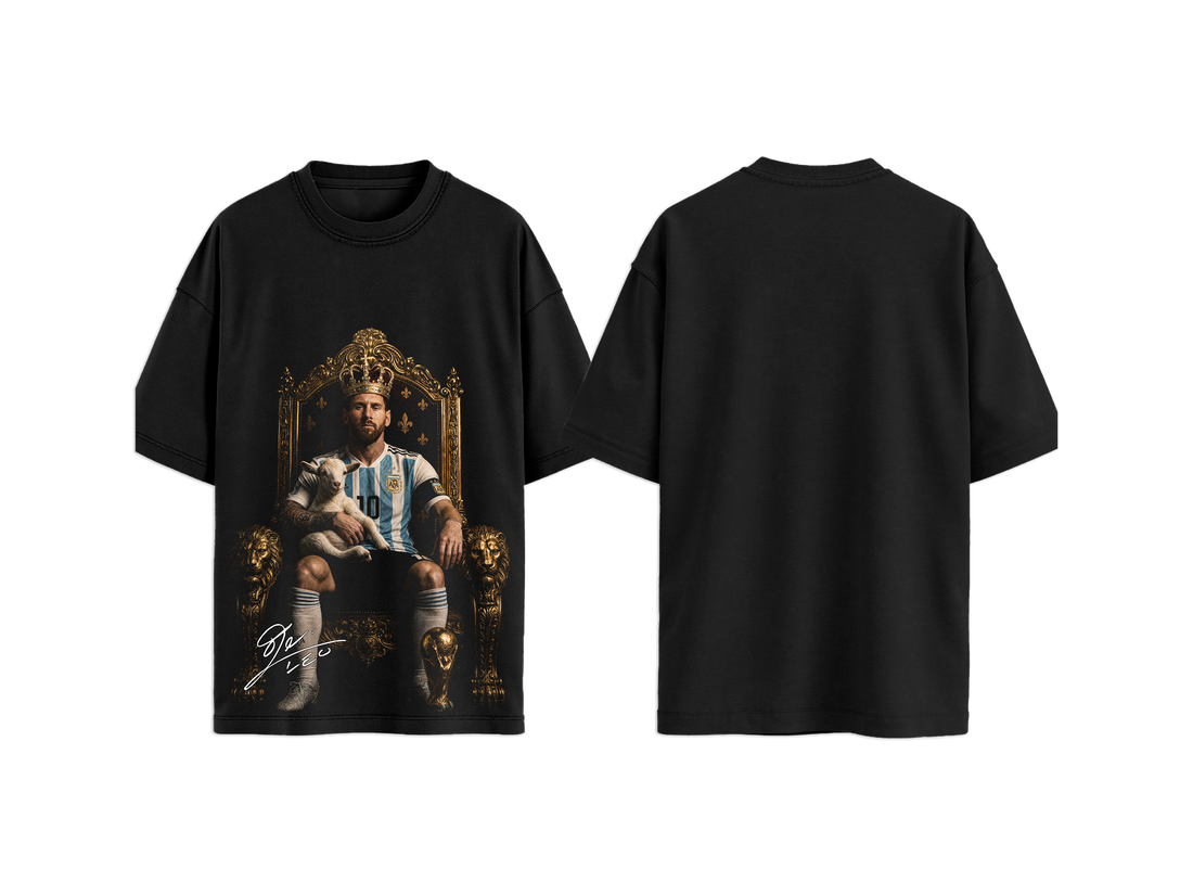 T-SHIRT REGULAR NERO   MESSI RE&