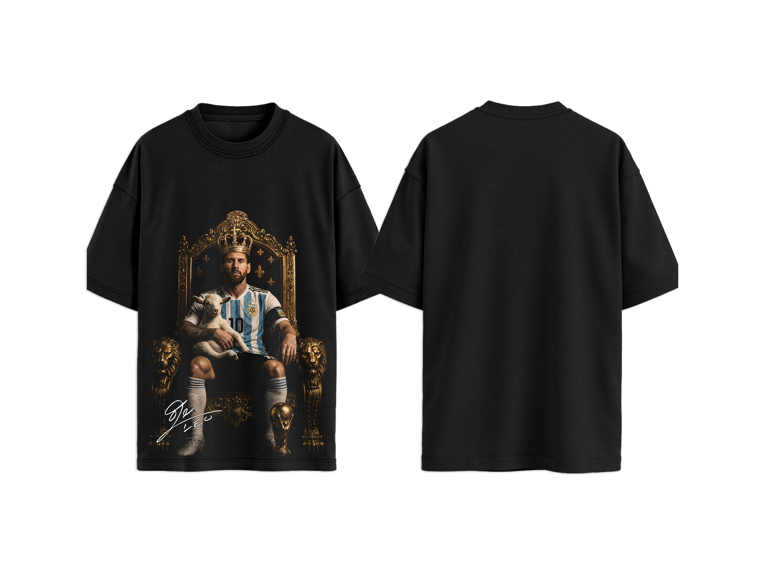 T-SHIRT REGULAR NERO   MESSI RE&