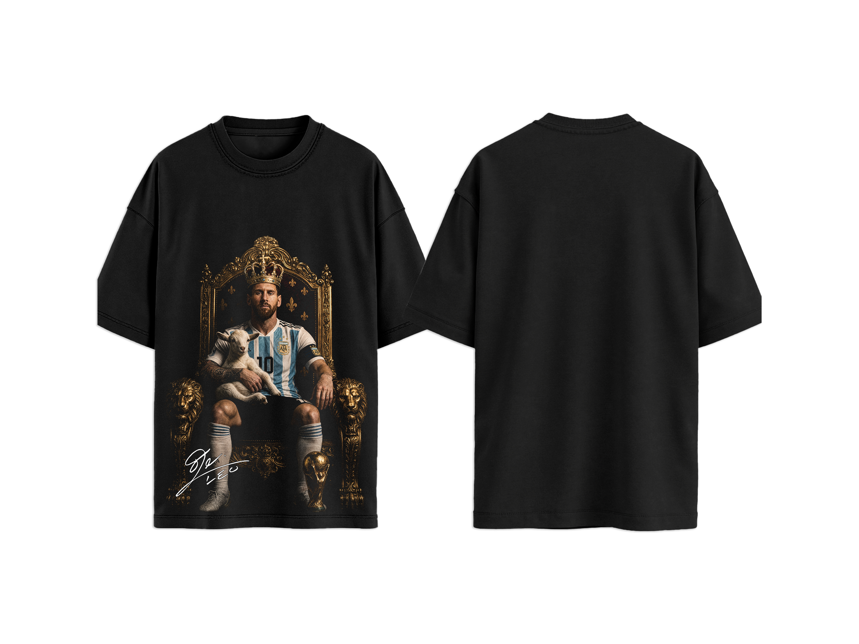 T-SHIRT REGULAR NERO   MESSI RE&