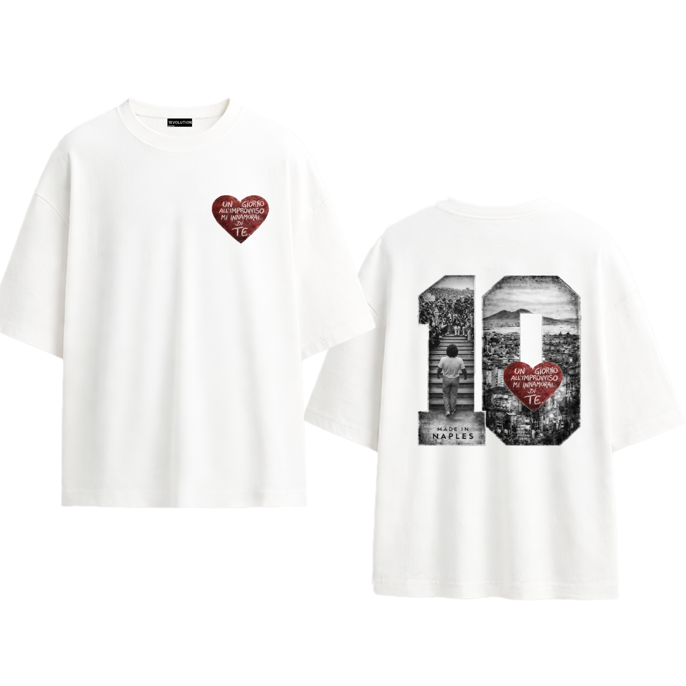 T-SHIRT OVER SIZE REVOLUTION  UN GIORNO ALL&